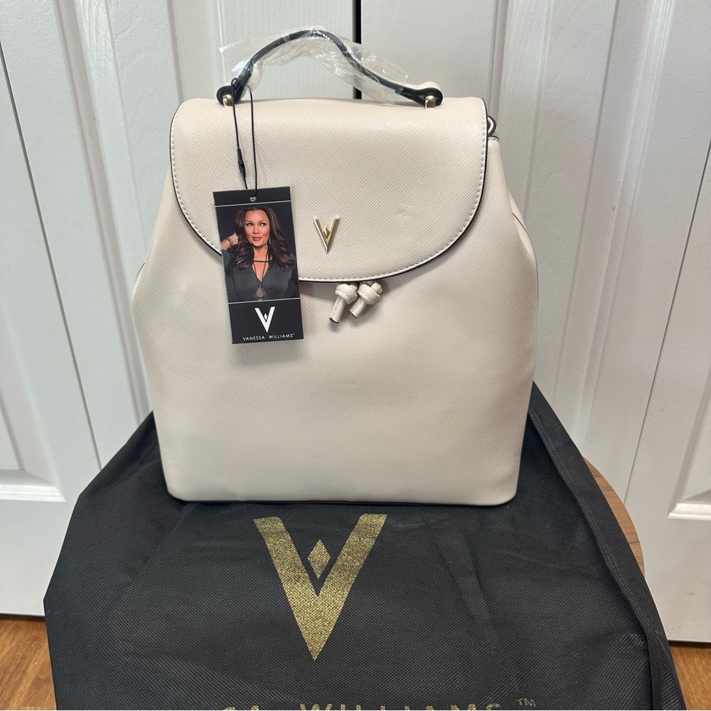 NWT Vanessa Williams Off White Lush Backpack Purse